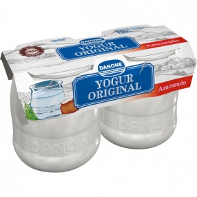 DANONE ORIGINAL yogur natural azucarado pack 2 unidades